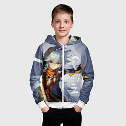 Толстовка на молнии детская GENSHIN IMPACT, РЭЙЗОР, цвет: 3D-белый — фото 2