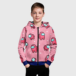 Толстовка на молнии детская Among Us - Розовый цвет, цвет: 3D-синий — фото 2
