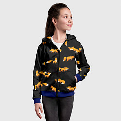 Толстовка на молнии детская Лисы, цвет: 3D-синий — фото 2