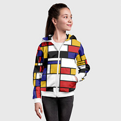 Толстовка на молнии детская Color blocking, цвет: 3D-белый — фото 2
