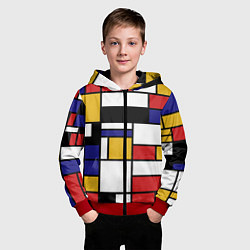 Толстовка на молнии детская Color blocking, цвет: 3D-красный — фото 2