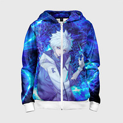 Толстовка на молнии детская Киллуа Золдик, цвет: 3D-белый