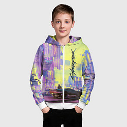 Толстовка на молнии детская Cyberpunk 2077, цвет: 3D-белый — фото 2
