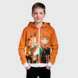 Толстовка на молнии детская ВОЛЕЙБОЛ!! HAIKYUU!!, цвет: 3D-белый — фото 2