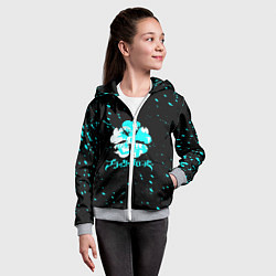 Толстовка на молнии детская Черный клевер, цвет: 3D-меланж — фото 2