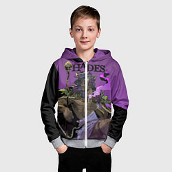 Толстовка на молнии детская Hades - Дионис, цвет: 3D-меланж — фото 2