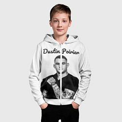 Толстовка на молнии детская Dustin Poirier, цвет: 3D-белый — фото 2