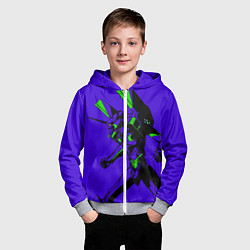 Толстовка на молнии детская Евангилион, цвет: 3D-меланж — фото 2