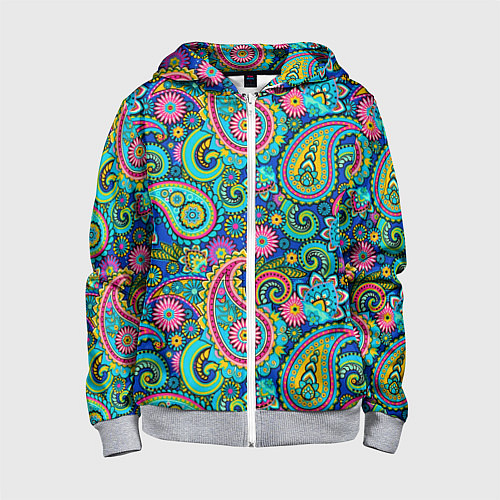Детская толстовка на молнии Славянские Узоры / 3D-Меланж – фото 1