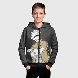 Толстовка на молнии детская Годжо Магическая Битва, цвет: 3D-черный — фото 2