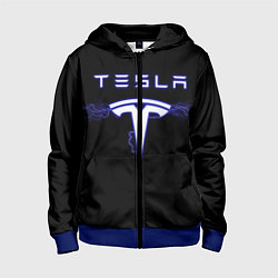 Толстовка на молнии детская TESLA, цвет: 3D-синий
