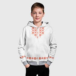Толстовка на молнии детская Белорусская вышиванка, цвет: 3D-меланж — фото 2