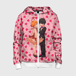 Толстовка на молнии детская Обещанный Неверленд, цвет: 3D-белый