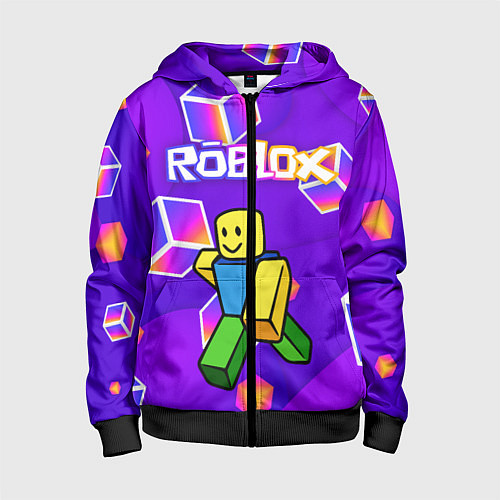 Детская толстовка на молнии ROBLOX КУБЫ / 3D-Черный – фото 1
