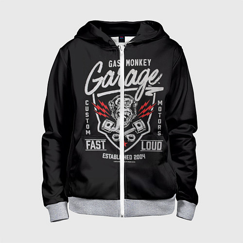 Детская толстовка на молнии Gas Monkey Garage / 3D-Меланж – фото 1