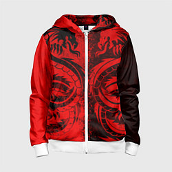 Детская толстовка на молнии BLACK RED DRAGONS TATOO