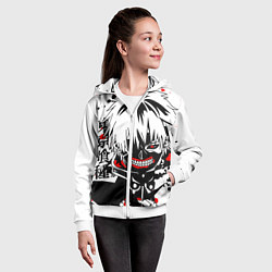 Толстовка на молнии детская ТОКИЙСКИЙ ГУЛЬ, цвет: 3D-белый — фото 2