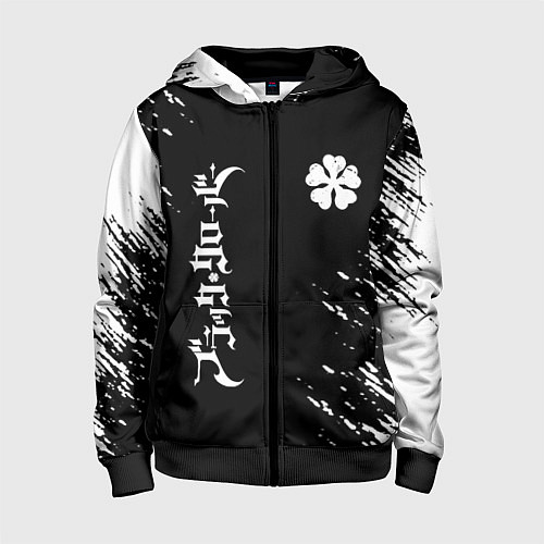 Детская толстовка на молнии Черный клевер / 3D-Черный – фото 1