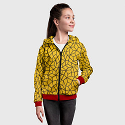 Толстовка на молнии детская Геометрическая текстура, цвет: 3D-красный — фото 2