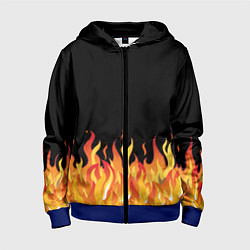 Толстовка на молнии детская ОГОНЬ И НИЧЕГО ЛИШНЕГО, цвет: 3D-синий