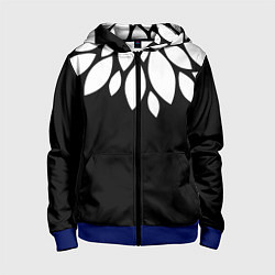 Толстовка на молнии детская Лепестки, цвет: 3D-синий