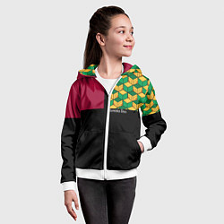 Толстовка на молнии детская Гию Томиока Kimetsu no Yaiba, цвет: 3D-белый — фото 2