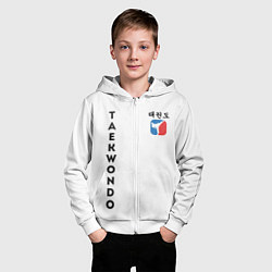 Толстовка на молнии детская Тхэквондо Taekwondo, цвет: 3D-белый — фото 2