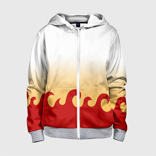 Детская толстовка на молнии ШИНДЖУРО РЕНГОКУ KNY / 3D-Меланж – фото 1