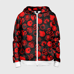 Детская толстовка на молнии СИМВОЛЫ ГРЕХОВ 7 DEADLY SINS