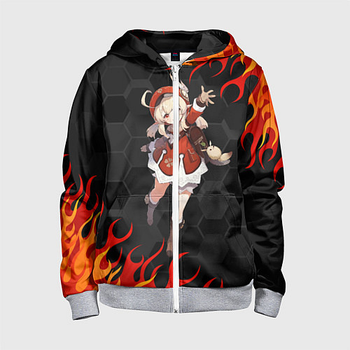 Детская толстовка на молнии Genshin Impact - Klee / 3D-Меланж – фото 1