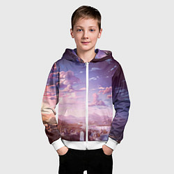 Толстовка на молнии детская Долина, цвет: 3D-белый — фото 2