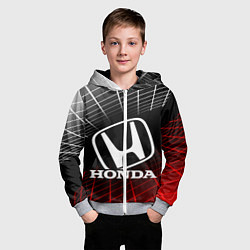 Толстовка на молнии детская HONDA ХОНДА СЕТКА, цвет: 3D-меланж — фото 2