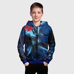 Толстовка на молнии детская Поднятие уровня Аниме, цвет: 3D-синий — фото 2