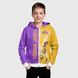 Толстовка на молнии детская Леброн NBA, цвет: 3D-белый — фото 2