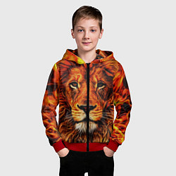Толстовка на молнии детская LION, цвет: 3D-красный — фото 2