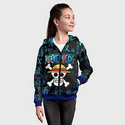 Толстовка на молнии детская ONE PIECE ВАН ПИС ИЕРОГЛИФ, цвет: 3D-синий — фото 2