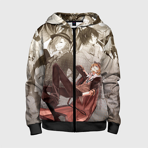 Детская толстовка на молнии Чуя Накахара / 3D-Черный – фото 1