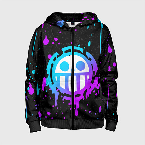 Детская толстовка на молнии ONE PIECE ВАН ПИС НЕОН / 3D-Черный – фото 1