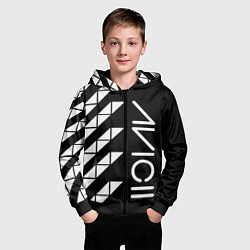 Толстовка на молнии детская AVICII ГЕОМЕТРИЯ, цвет: 3D-черный — фото 2