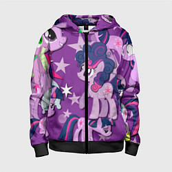 Толстовка на молнии детская Twilight Sparkle, цвет: 3D-черный