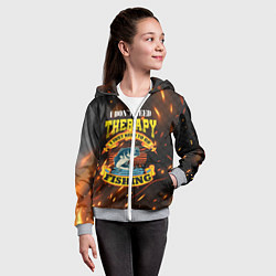 Толстовка на молнии детская Трофейная рыбалка на карпа, цвет: 3D-меланж — фото 2