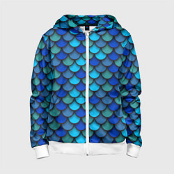 Детская толстовка на молнии Чешуя рыбы