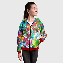 Толстовка на молнии детская ЯРКИЕ КРАСКИ, цвет: 3D-красный — фото 2