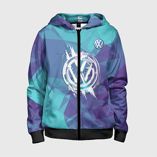 Детская толстовка на молнии VOLKSWAGEN / 3D-Черный – фото 1
