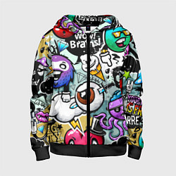 Детская толстовка на молнии Граффити