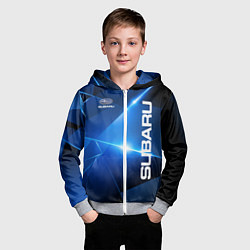 Толстовка на молнии детская Subaru, цвет: 3D-меланж — фото 2