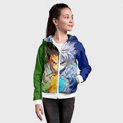 Толстовка на молнии детская Киллуа золдик и Гон хантер, цвет: 3D-белый — фото 2