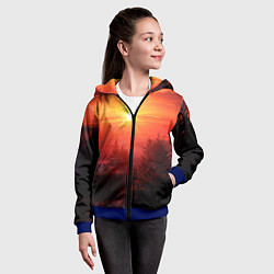 Толстовка на молнии детская УТРЕННИЙ РАССВЕТ НАД ОБЛАКАМИ, цвет: 3D-синий — фото 2