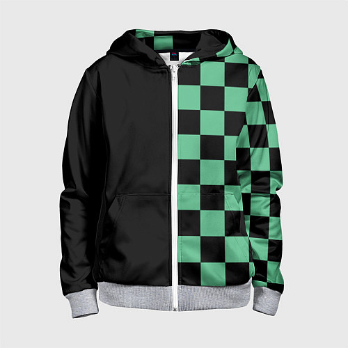 Детская толстовка на молнии КОСТЮМ TANJIRO KAMADO ТАНДЖИРО / 3D-Меланж – фото 1