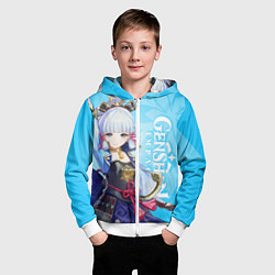 Толстовка на молнии детская Genshin Impact, Аяка, цвет: 3D-белый — фото 2